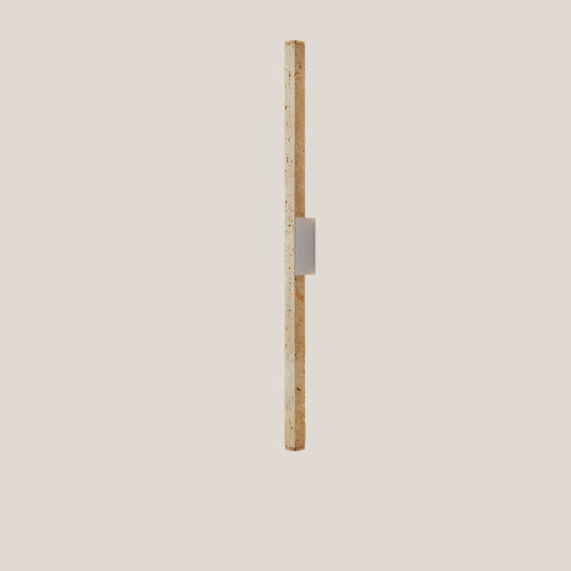 Japanese Wabi-Sabi Yellow Travertine Long Strip LED Wall Sconce Lamp