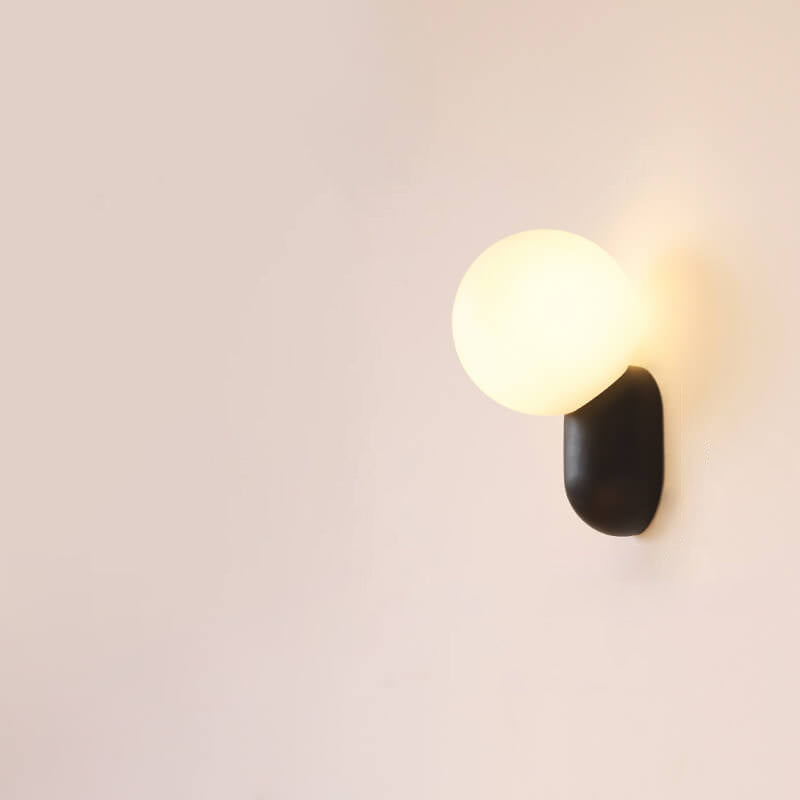 Modern Minimalist Macaron Cream Style Resin Glass Ball 1-Light Wall Sconce Lamp