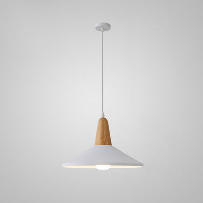 Modern Minimalist Macaron Color Aluminum Solid Wood 1-Light Pendant Light
