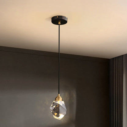 Modern Luxury Sparkling Crystal Stone Iron LED Pendant Light For Living Room