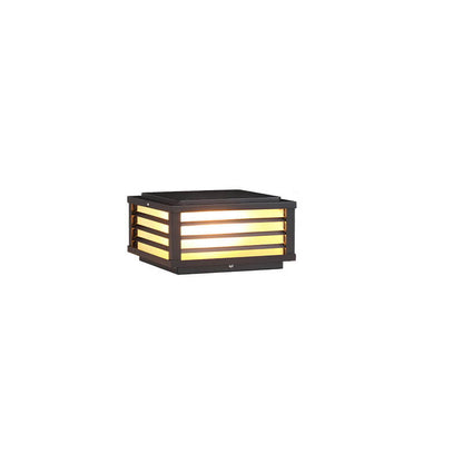 Modern Minimalist Waterproof Solar Square Aluminum PC LED Post Landscape Lighting for Garden