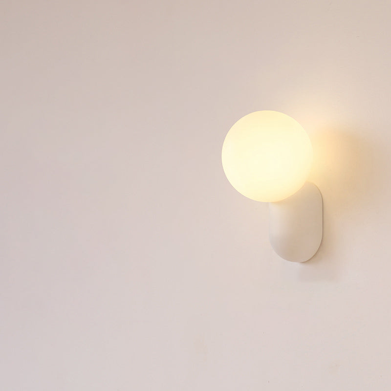 Modern Minimalist Macaron Cream Style Resin Glass Ball 1-Light Wall Sconce Lamp