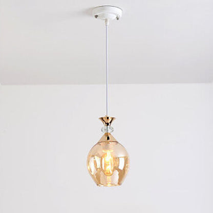Contemporary Nordic Gradient Glass Hardware Orb 1/3 Light Island Light Chandelier for Living Room