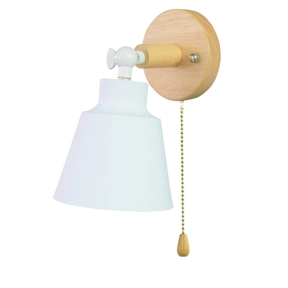 Nordic Minimalist Macaron Solid Color Rotatable Wood 1-Light Wall Sconce Lamp