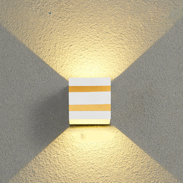 Modern Minimalist Square Cube Aluminum Waterproof LED Wall Sconce Lamp For Outdoor