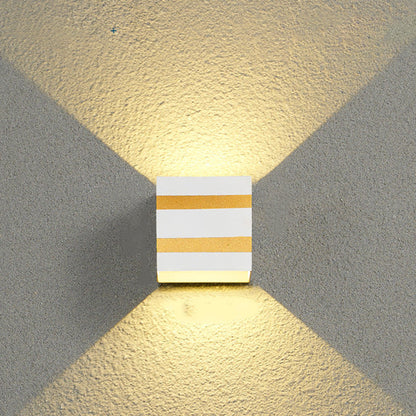 Modern Minimalist Square Cube Aluminum Waterproof LED Wall Sconce Lamp For Outdoor