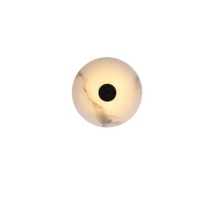 Contemporary Luxury Round Marble Iron LED Wall Sconce Lamp For Living Room & Bedroom