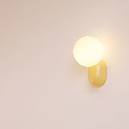 Modern Minimalist Macaron Cream Style Resin Glass Ball 1-Light Wall Sconce Lamp
