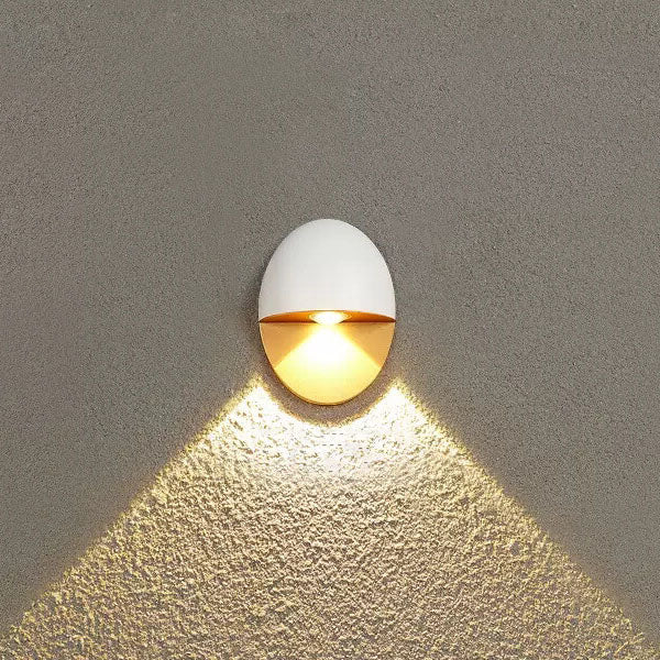 Modern Minimalist Oval Shape Aluminum Outdoor Waterproof LED Wall Sconce Lamp for Outdoor Patio