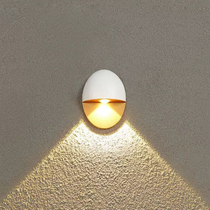 Modern Minimalist Oval Shape Aluminum Outdoor Waterproof LED Wall Sconce Lamp for Outdoor Patio
