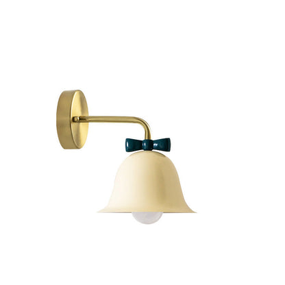 Traditional French Bell Butterfly Round Iron 1-Light Wall Sconce Lamp for Living Room