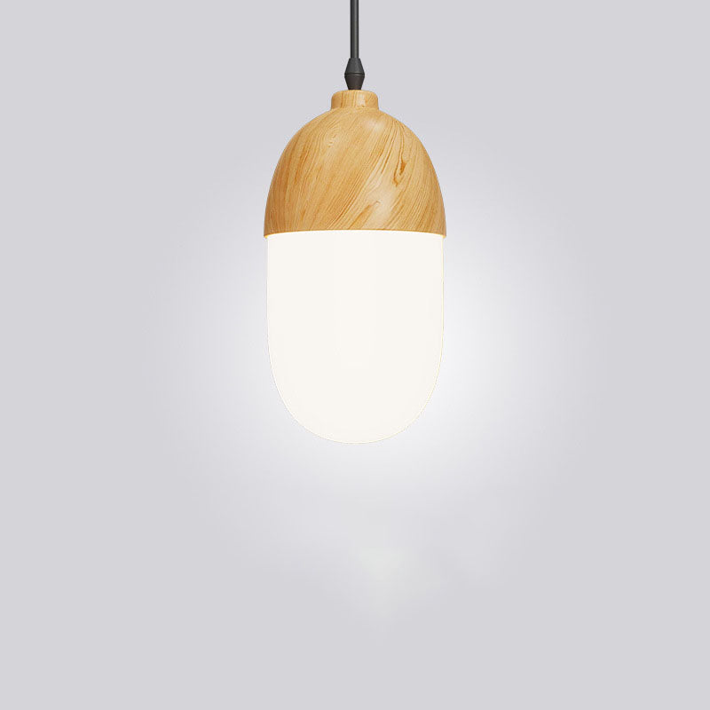 Traditional Japanese Iron Round Oval Iron 1-Light Pendant Light For Living Room & Bedroom