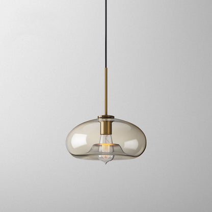 Contemporary Nordic Iron Glass Round Geometric Jar 1-Light Pendant Light For Living Room & Bedroom