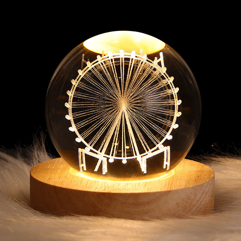 Contemporary Creative Star System Crystal Ball USB LED Night Light Table Lamp For Bedroom