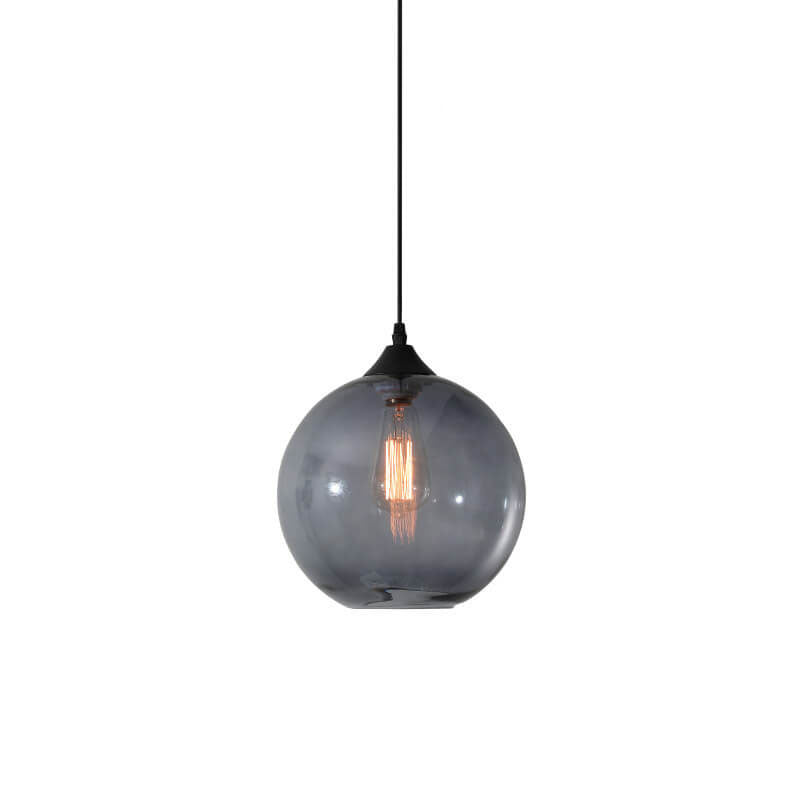 Modern Minimalist Stained Round Glass Iron 1-Light Pendant Light for Living Room