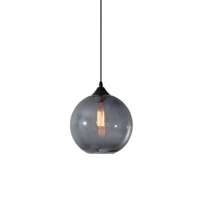Modern Minimalist Stained Round Glass Iron 1-Light Pendant Light for Living Room