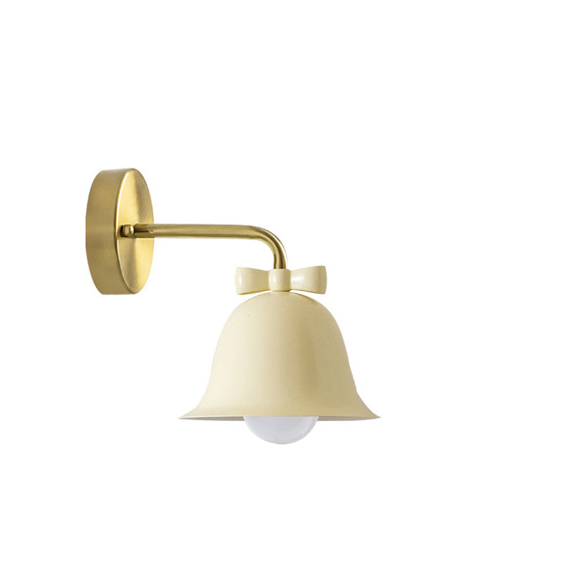 Traditional French Bell Butterfly Round Iron 1-Light Wall Sconce Lamp for Living Room