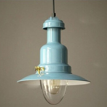 Scandinavian Industrial Iron Lacquered Round 1-Light Pendant Light