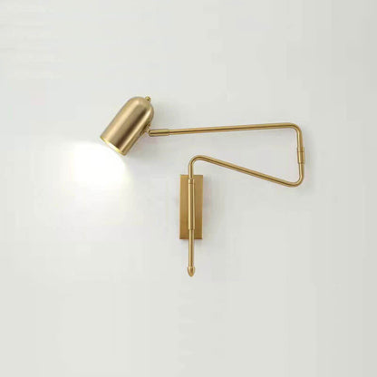 Contemporary Nordic Iron Cylinder Long Pole Swing Arm Wall Sconce Lamp for Bedroom