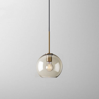 Contemporary Nordic Iron Glass Round Geometric Jar 1-Light Pendant Light For Living Room & Bedroom