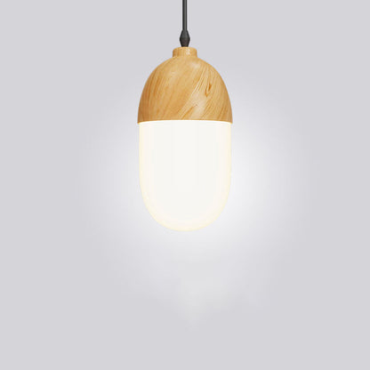 Traditional Japanese Iron Round Oval Iron 1-Light Pendant Light For Living Room & Bedroom