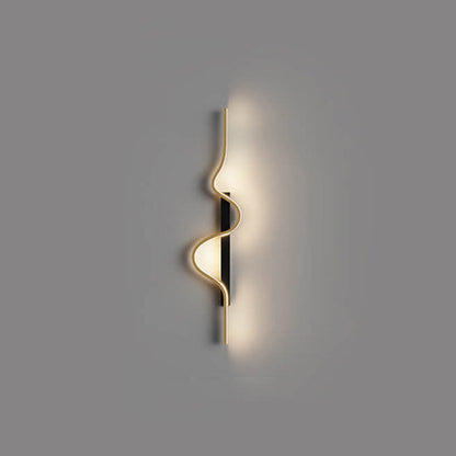 Modern Minimalist Long Wave Design Aluminum Iron LED Wall Sconce Lamp For Living Room