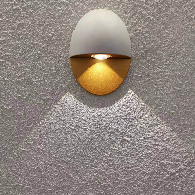 Modern Minimalist Oval Shape Aluminum Outdoor Waterproof LED Wall Sconce Lamp for Outdoor Patio