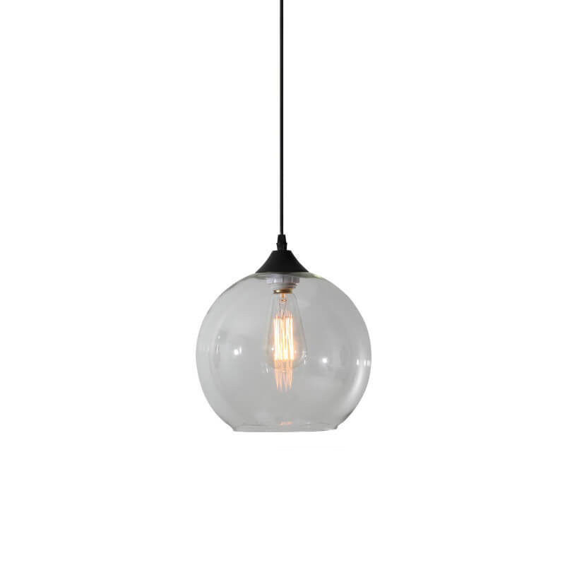 Modern Minimalist Stained Round Glass Iron 1-Light Pendant Light for Living Room