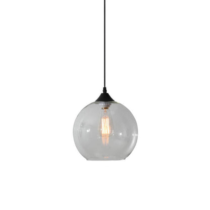 Modern Minimalist Stained Round Glass Iron 1-Light Pendant Light for Living Room