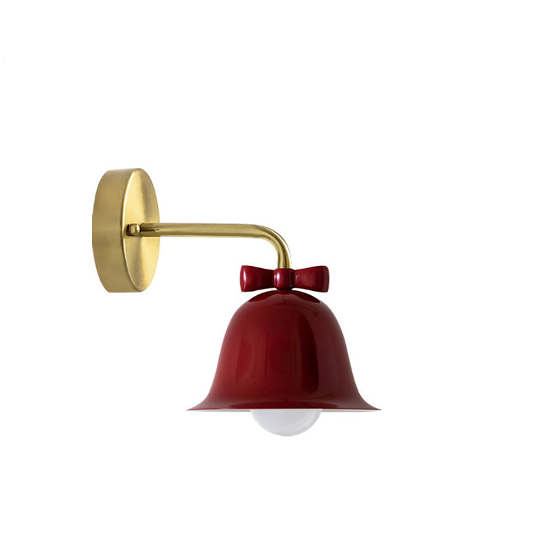 Traditional French Bell Butterfly Round Iron 1-Light Wall Sconce Lamp for Living Room