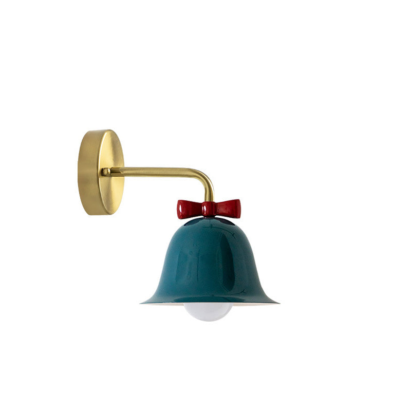 Traditional French Bell Butterfly Round Iron 1-Light Wall Sconce Lamp for Living Room