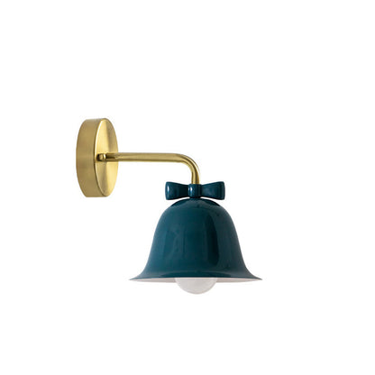 Traditional French Bell Butterfly Round Iron 1-Light Wall Sconce Lamp for Living Room