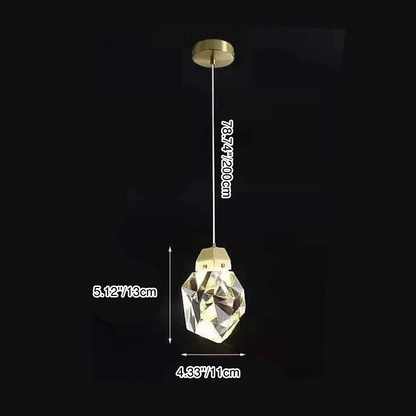 Modern Stone Shape 1-Light Crystal LED Pendant Light
