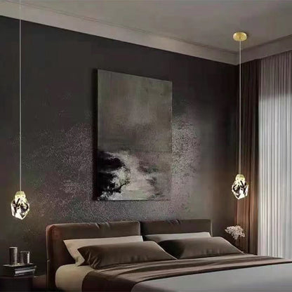 Modern Stone Shape 1-Light Crystal LED Pendant Light