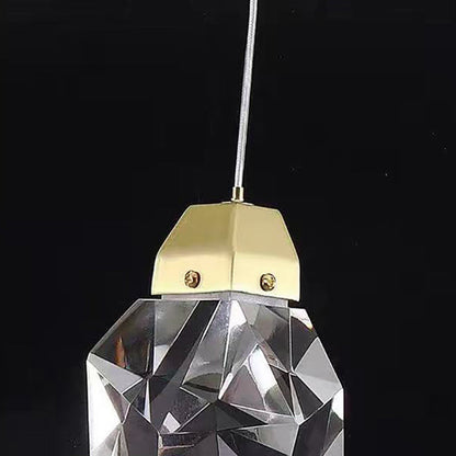 Modern Stone Shape 1-Light Crystal LED Pendant Light
