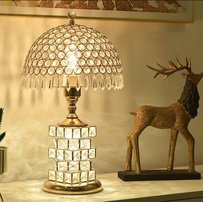 Modern Luxury Crystal Dome Shade 1-Light Table Lamp