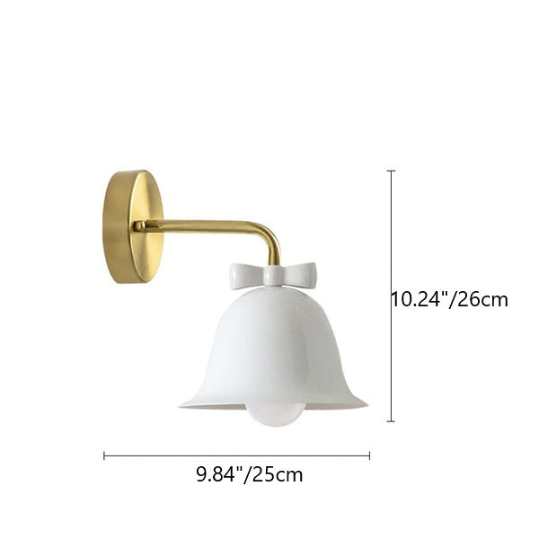 Traditional French Bell Butterfly Round Iron 1-Light Wall Sconce Lamp for Living Room