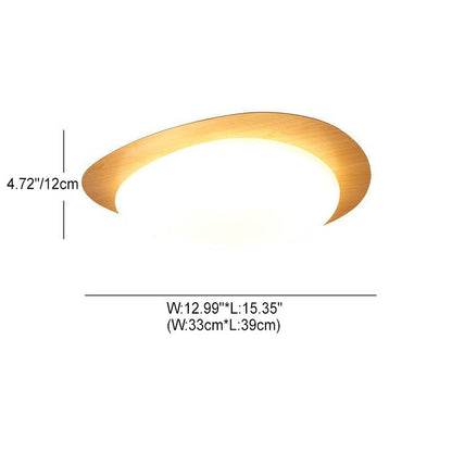 Nordic Iron Wood Grain Pebble LED Flush Mount Ceiling Light